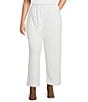 Bryn Walker Plus Size Anka Ponti Elastic Waist Straight Leg Pants, Color:Cream - Image 1