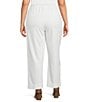 Bryn Walker Plus Size Anka Ponti Elastic Waist Straight Leg Pants, Color:Cream - Image 2