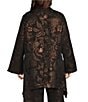 Bryn Walker Plus Size Benedict Metallic Floral Jacquard Notch Collar Long Sleeve Open-Front Jacket - Image 2