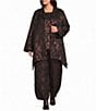 Bryn Walker Plus Size Benedict Metallic Floral Jacquard Notch Collar Long Sleeve Open-Front Jacket - Image 3
