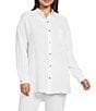 Bryn Walker Plus Size Boyce Light Linen Point Collar Long Sleeve Shirt - Image 1