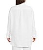 Bryn Walker Plus Size Boyce Light Linen Point Collar Long Sleeve Shirt - Image 2