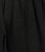 Color:Black - Image 4 - Plus Size Casbah Light Linen Wide Leg Crop Pull-On Coordinating Pants