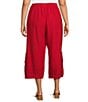 Bryn Walker Plus Size Casbah Light Linen Wide-Leg Cropped Pull-On Pants, Color:Kirsch - Image 2