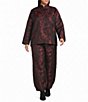 Bryn Walker Plus Size Danuta Floral Mandarin Collar Long Wide Sleeve Oversized Button-Front Coordinating Jacket - Image 3