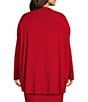Bryn Walker Plus Size Dimitri French Terry Drape Neck Long Dolman Sleeve High-Low Tunic, Color:Jester - Image 2
