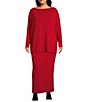 Bryn Walker Plus Size Dimitri French Terry Drape Neck Long Dolman Sleeve High-Low Tunic, Color:Jester - Image 3