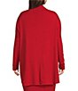 Bryn Walker Plus Size Dimitri Grey French Terry Draped Neck Long Dolman Sleeve Oversized Tunic - Image 2