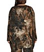 Bryn Walker Plus Size Dimitri Jersey Knit Abstract Print Draped Neck Long Dolman Sleeve Oversized Coordinating Tunic - Image 2