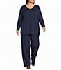 Bryn Walker Plus Size French Terry Bamboo V-Neck Long Sleeve Sunday Coordinating Tunic - Image 3