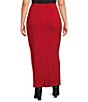 Bryn Walker Plus Size Grey French Terry Midi Slim Pull-On Pencil Skirt - Image 2