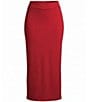 Bryn Walker Plus Size Grey French Terry Midi Slim Pull-On Pencil Skirt - Image 5