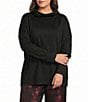 Bryn Walker Plus Size Helga Ponti Knit Cowl Neck Long Dolman Sleeve Oversized Tunic - Image 1