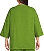 Color:Soca - Image 2 - Plus Size Judy Light Linen V-Neck 3/4 Sleeve Oversized Shirt