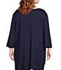 Bryn Walker Plus Size Lila Modal Ponti V-Neck 3/4 Sleeve Tunic, Color:Night - Image 2