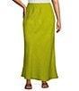 Color:Vireo - Image 1 - Plus Size Long Bias Elastic Waist Coordinating A-Line Pull-On Skirt