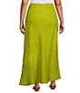 Color:Vireo - Image 2 - Plus Size Long Bias Elastic Waist Coordinating A-Line Pull-On Skirt