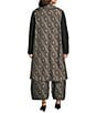 Bryn Walker Plus Size Marceline Memory Crunch Jacquard Shawl Collar Sleeveless Vest, Color:Aswan - Image 2