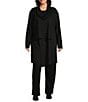 Bryn Walker Plus Size Modal Ponte Elastic Waist Pull On Travel Pant, Color:Black - Image 3