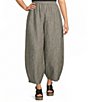 Bryn Walker Plus Size Oliver Cross-Dyed Linen Elastic Waist Lantern Pants - Image 1
