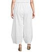 Bryn Walker Plus Size Olivier Cotton Jersey Elastic Waist Full Leg Lantern Pants, Color:White - Image 2