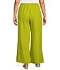 Bryn Walker Plus Size Osca Linen Wide Leg Pull-On Pant, Color:Pera - Image 2