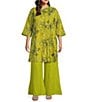 Bryn Walker Plus Size Osca Linen Wide Leg Pull-On Pant, Color:Pera - Image 3