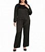 Bryn Walker Plus Size Osca Satin Woven Wide Leg Relaxed Pull-On Pants - Image 3