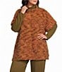 Bryn Walker Plus Size Pip Isle Of Skye Knit Sweater Mock Neck Short Sleeve Oversized Poncho - Image 1