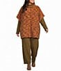 Bryn Walker Plus Size Pip Isle Of Skye Knit Sweater Mock Neck Short Sleeve Oversized Poncho - Image 3