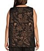 Bryn Walker Plus Size Piro Metallic Floral Jacquard Round Neck Sleeveless Coordinating Tank - Image 2