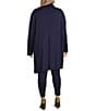 Bryn Walker Plus Size Pita Modal Ponti Cowl Neck Long Sleeve Asymmetrical Tunic, Color:Night - Image 2