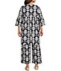 Bryn Walker Plus Size Riviera Tulum Print Round Neck 3/4 Sleeve Tunic - Image 5