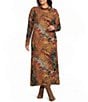 Bryn Walker Plus Size Robin Encanto Print Mock Neck Long Sleeve Dress - Image 1