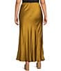 Bryn Walker Plus Size Satin Woven A-Line Bias Pull-On Skirt - Image 2