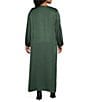 Bryn Walker Plus Size Satin Woven Round Neck 3/4 Sleeve Lanterna Dress - Image 2