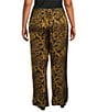 Bryn Walker Plus Size Satiny Woven Feather Print Wide-Leg Pull-On Pants - Image 2