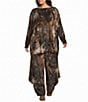 Bryn Walker Plus Size Seamus Jersey Knit Abstract Relaxed Draped Side Peaks Pull-On Ankle Coordinating Pants - Image 3