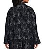 Bryn Walker Plus Size Velvet Chenille Printed Mandarin Collar Long Sleeve Button-Front Coordinating Crop Jacket - Image 2