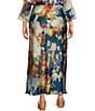 Bryn Walker Plus Size Woven Fiori Print A-Line Bias Pull-On Coordinating Skirt - Image 2