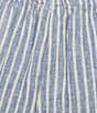 Bryn Walker Plus Stripe Linen Flat Front Elastic Waist Wide Leg Coordinating Pants, Color:Arles - Image 4