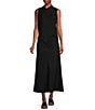 Color:Black - Image 3 - Long Bias Elastic Waist Coordinating A-Line Pull-On Skirt