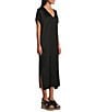 Bryn Walker Rebecca Satiny Woven V-Neck Cap Sleeve Oversized Dress - Image 3