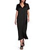 Bryn Walker Rebecca Satiny Woven V-Neck Cap Sleeve Oversized Dress - Image 1