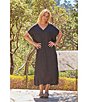 Bryn Walker Rebecca Satiny Woven V-Neck Cap Sleeve Oversized Dress - Image 6