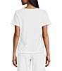 Bryn Walker Round Neck Short Sleeve Shell, Color:White - Image 2