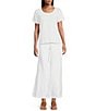 Bryn Walker Round Neck Short Sleeve Shell, Color:White - Image 3