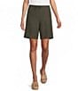 Bryn Walker Sasha Light Linen Drawstring Elastic Back Waistband Pull-On Shorts - Image 1