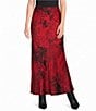 Bryn Walker Satin Woven Encanto Print Long Bias A-Line Pull-On Coordinating Skirt - Image 1