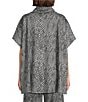 Bryn Walker Coordinating Serpent Recycled Knit Mock Neck Cap Sleeve Poncho, Color:Grigio - Image 2